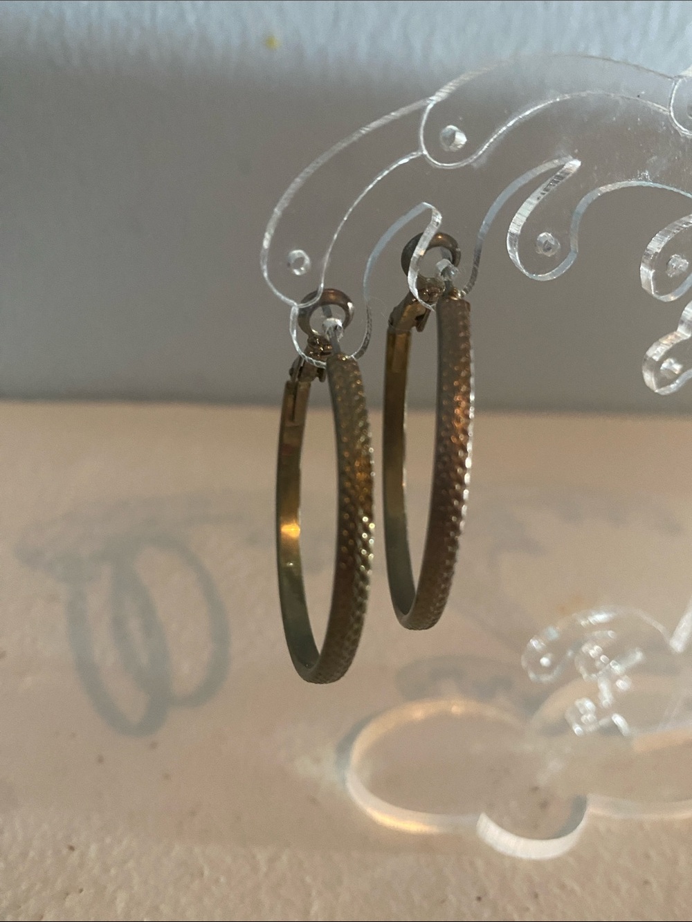 Textured Gold Hoop Earrings for Women - Subtle Shine